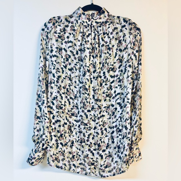 H&M Stand Up Collar Floral Print Blouse XS - Picture 3 of 8